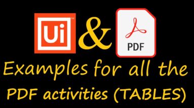 UiPath Video Tutorial for PDF (extract Tables from PDF)